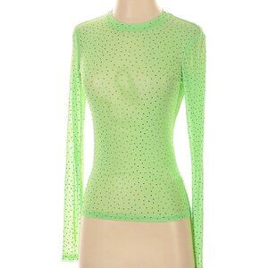 NWT AFRM Sheer sparkle neon green top, Small
